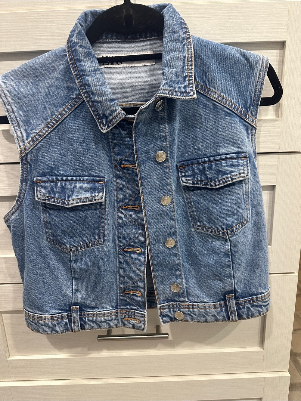 Zara Light Wash Sleeveless Denim Vest